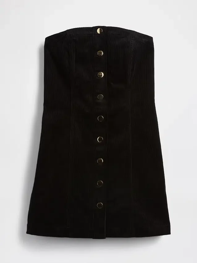 Corduroy Strapless Mini Dress
