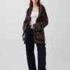 Cotton-Blend Fringe Shawl Cardigan