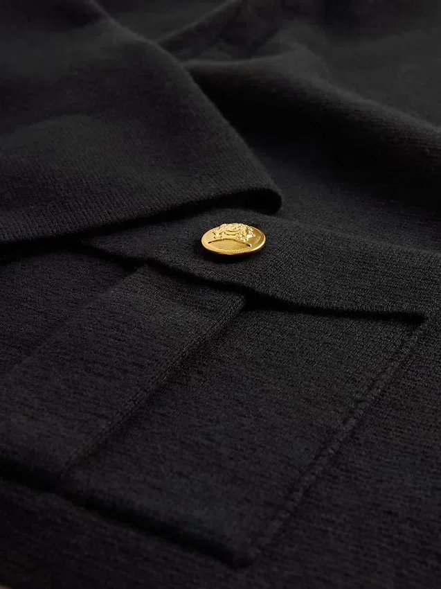 Cotton-Blend Pocket Cardigan Sweater