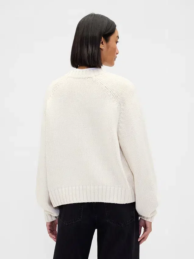 Cotton-Blend Relaxed Crewneck Sweater