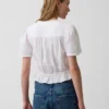 Cotton Gauze Crop Peplum Top