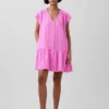 Cotton Gauze Drop-Waist Shirtdress