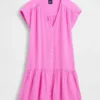Cotton Gauze Drop-Waist Shirtdress