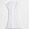 Cotton Gauze Drop-Waist Shirtdress