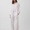 Cotton Gauze Easy Barrel Pants
