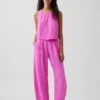 Cotton Gauze Easy Barrel Pants