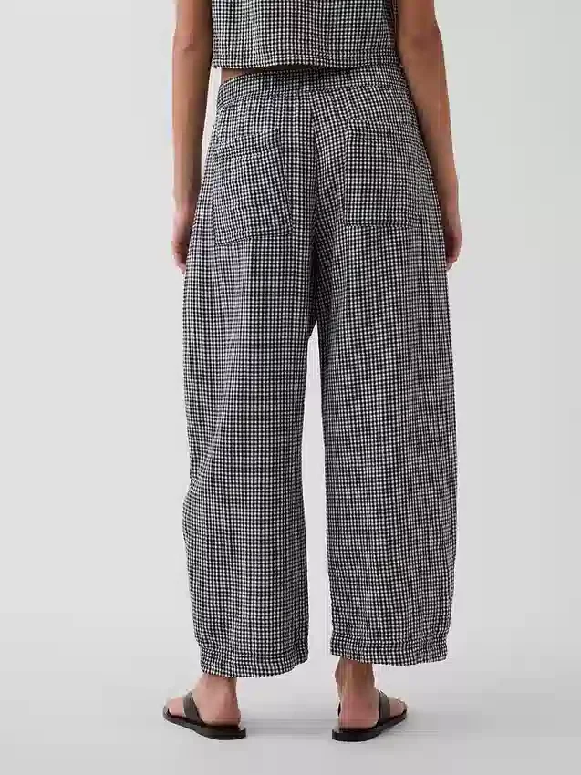 Cotton Gauze Easy Barrel Pants
