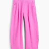 Cotton Gauze Easy Barrel Pants