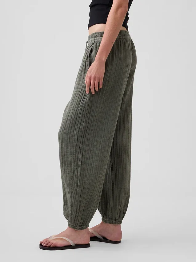 Cotton Gauze Easy Joggers