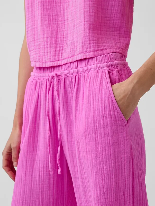 Cotton Gauze Easy Joggers