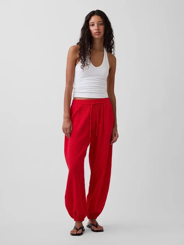 Cotton Gauze Easy Joggers