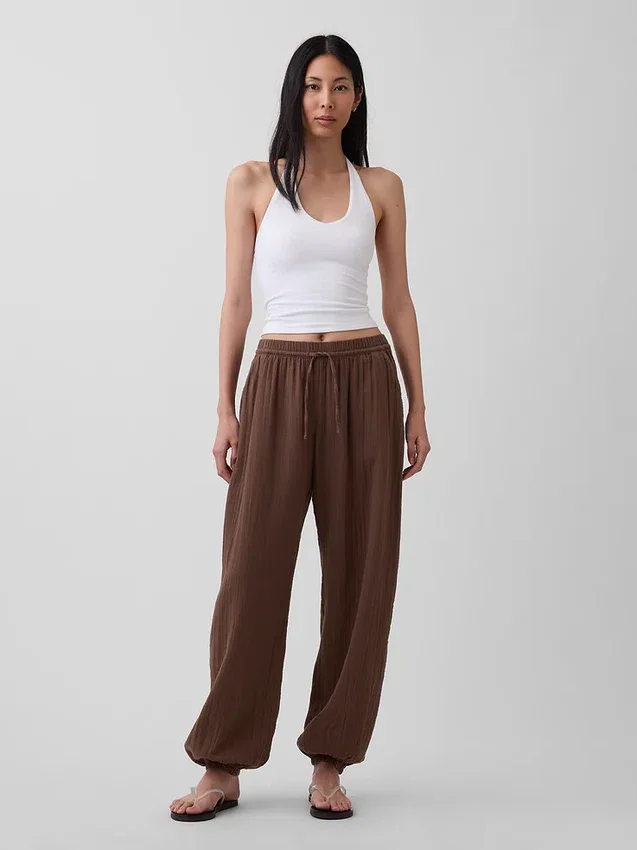 Cotton Gauze Easy Joggers
