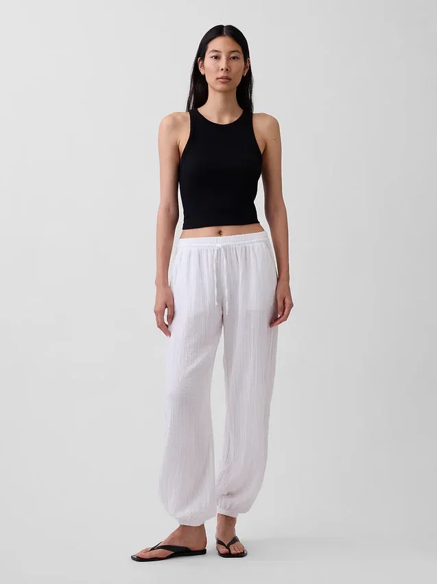 Cotton Gauze Easy Joggers