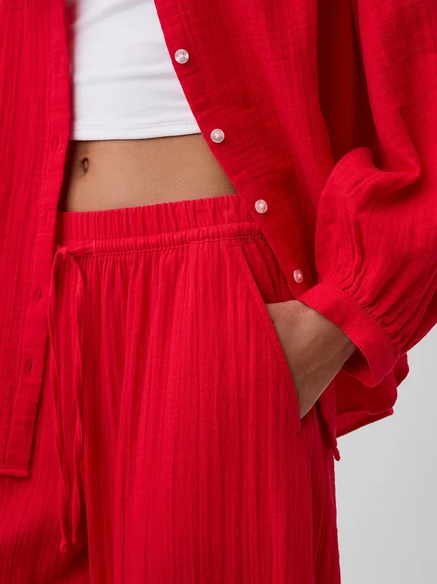 Cotton Gauze Easy Joggers