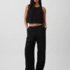 Cotton Gauze Easy Split-Hem Pants