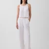 Cotton Gauze Racer Shell Tank Top