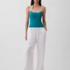 Cotton Gauze Easy Split-Hem Pants