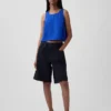 Cotton Gauze Racer Shell Tank Top