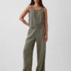 Cotton Gauze Racer Shell Tank Top