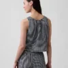 Cotton Gauze Racer Shell Tank Top