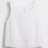 Cotton Gauze Racer Shell Tank Top