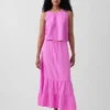 Cotton Gauze Tiered Easy Maxi Skirt