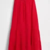 Cotton Gauze Tiered Easy Maxi Skirt