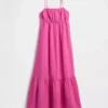 Cotton Gauze Tiered Empire Waist Dress