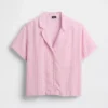 Crinkle Gauze Oversized Pj Shirt