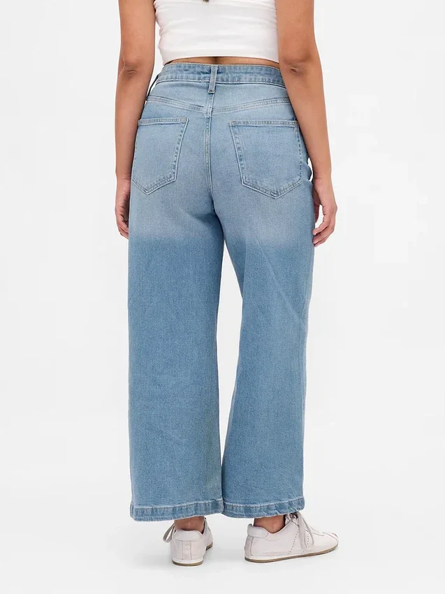 Curvy High Stride Wide-Leg Ankle Jeans