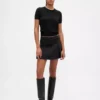 Denim Belted Mini Skirt