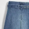 Denim Belted Mini Skirt