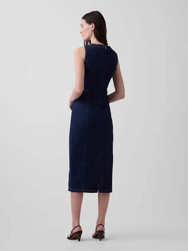 Denim Bodycon Midi Dress