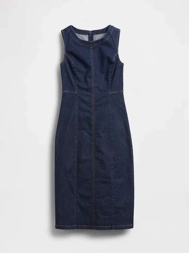Denim Bodycon Midi Dress