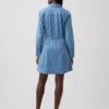 Denim Button-Front Mini Dress
