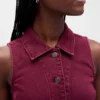 Denim Collared Shift Mini Dress