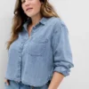 Denim Crop Shirt