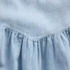 Denim Flutter-Sleeve Sweetheart Dress