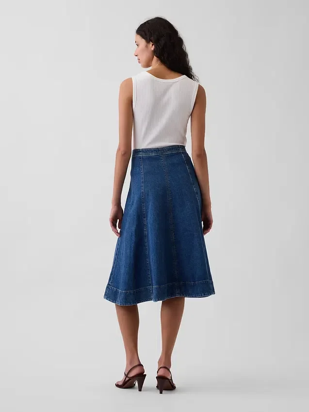 Denim Midi Tulip Skirt