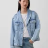 Denim Oversized Shawl Denim Jacket