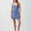 Denim Paneled Mini Dress