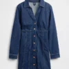 Denim Pleated Mini Dress