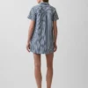 Denim Stripe Popover Mini Dress