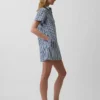 Denim Stripe Popover Mini Dress