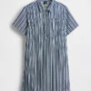 Denim Stripe Popover Mini Dress