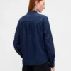 Denim Tie-Neck Shirt