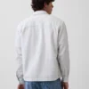 Dobby Stripe Relaxed Straight-Hem Shirt