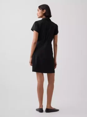 Empire-Waist Mini Shirtdress