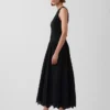 Eyelet Drop-Waist Maxi Dress