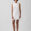 Eyelet Hem Mini Shift Dress